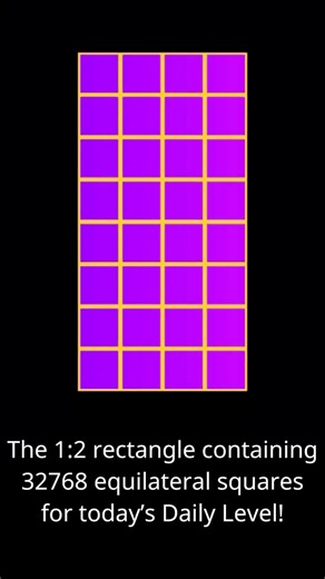 The 1:2 rectangle multiplying to 32768 equilateral squares