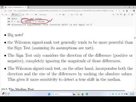 [bsr49] Introduction to Biostatistics: Chapter 13 Nonparametric and Distribution Free (part 2/5)