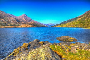 Loch Leven Scottish lake west coast of Scotland in Scottish Highlands...