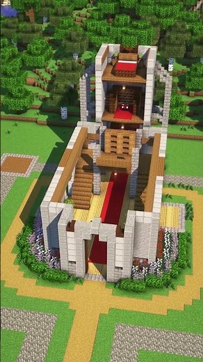 Minecraft Easy Survival Castle 🏰 Get the 3D build guide now link in bio 📝build by @durtaf #minecraft