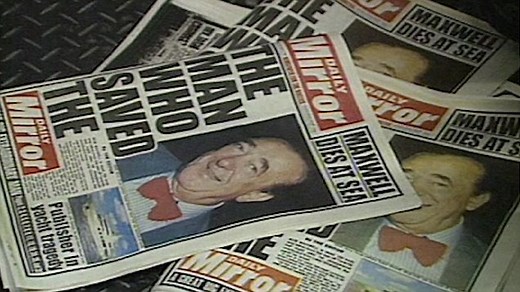 Daily Mirror printing newspapers on the day that Robert Maxwell died