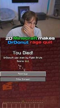 2D Minecraft made him rage😳 #drdonut #minecraft