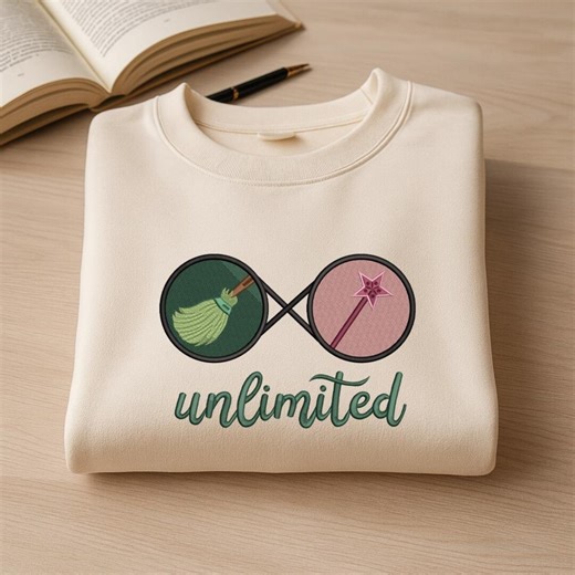 Infinity Magic Broom and Wand Embroidery Design, Witchcraft Infinity Symbol Satin Stitch, Halloween Wizard Machine Embroidery File - Etsy