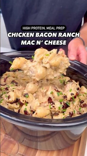 Macro-Friendly, High Protein Chicken Bacon Ranch Mac N’ Cheese #shorts