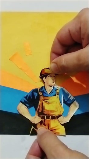Worker Tribute Paper Cut Art ✂️ #paperart #diy #craftideas