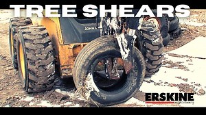 Tree Shears for skid steer in action