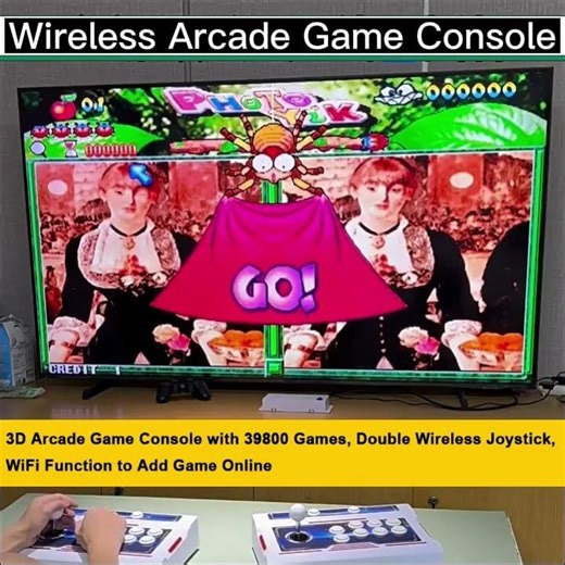 39800 in 1 Pandora 3D Arcade Game Machine, Double Wireless Joystick, WiFi Function Add Game Online