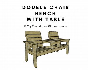 DIY Double Garden Chair Bench With Middle Table Plans - PDF Download - Etsy
