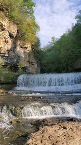 Epic waterfall explorations in Wisconsin. This is one you can actually hike underneath, although it's quite slippery. #Wisconsin #waterfall #waterfallsofinstagram | The Nature Seeker