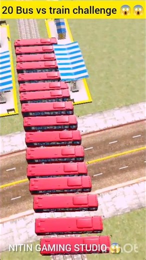 20 Bus vs train challenge 😱😱. #short #viral #trending #yt #nitin #gaming #studio#😱.