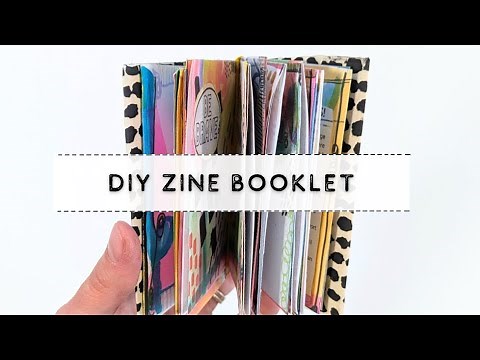 How to Make a Zine Book, DIY Booklet for your Zines, Multi-Page Pocket Book | Mixed Media Collage