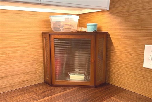 Bamboo Corner Bread Box With Acrylic Wavy Door Panel, Large Capacity Bread Storage Bin - Etsy