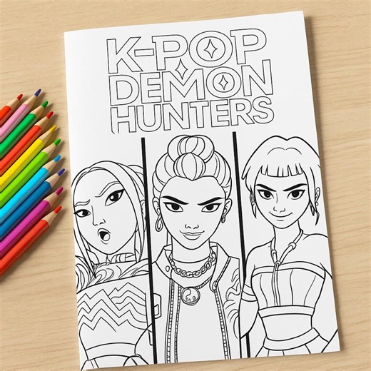 KPOP Demon Hunters Coloring Book | Anime Inspired Sheets (instant Download) - Etsy