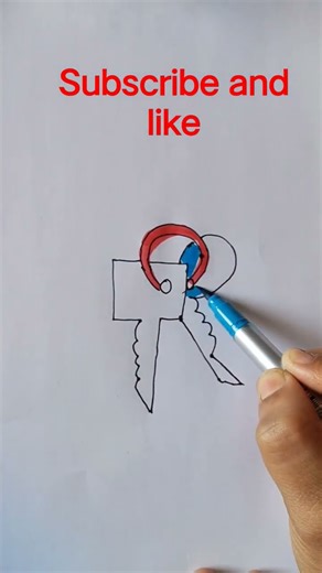easy key 🗝️ drawing # short art # viral video #
