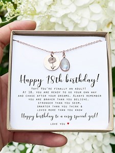 Custom Happy 18th Birthday Gift Officially Adult Birthday Necklace Gift Jewelry Gifts 18 Year Old Gift 18 Birthday Gift for Daughter Niece - Etsy