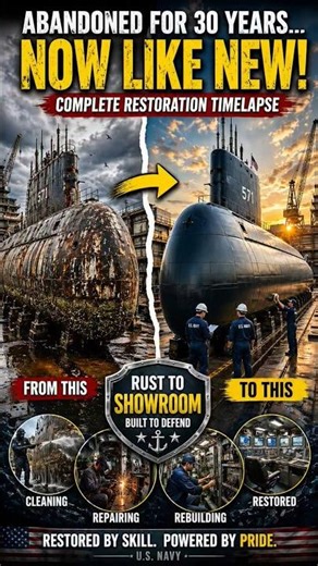 Abandoned U.S. Navy Submarine Brought Back to Life — Full Restoration #shorts #usnavy