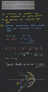 Q12 List the sign conventions for reflection of light by spheri... | Filo