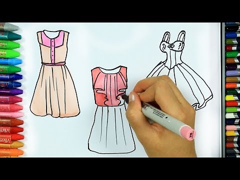Wie zeichnet man Kleid 👗 | Ausmalen Kinder HD | Malen für Kinder | Ausmalen | Zeichnen und Färben