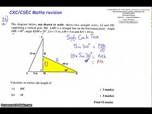 TRIGONOMETRY (CSEC/CXC MATHS PAST PAPER QUESTIONS AND SOLUTION)
