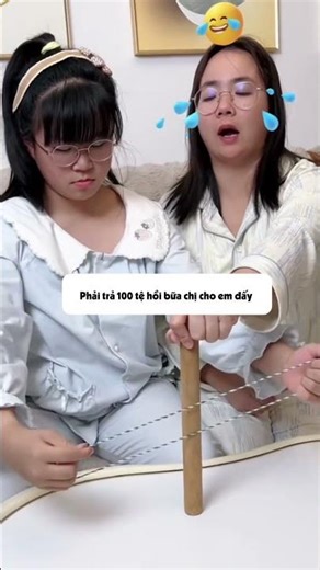 Challenge to remove the string from the bamboo tube!