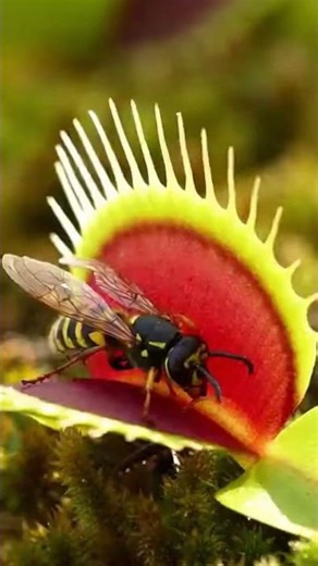 Wasp vs Venus Flytrap in 10.231 seconds #shorts #asmr