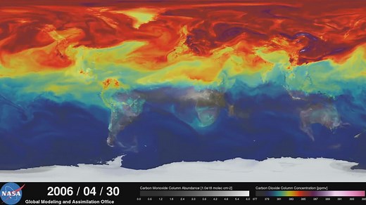 Effet de serre: la Nasa modélise une année d'émissions de CO2