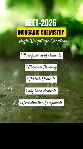 NEET-2026 Highest Weightage Chapters in Inorganic Chemistry #neet2026 #inorganicchemistry