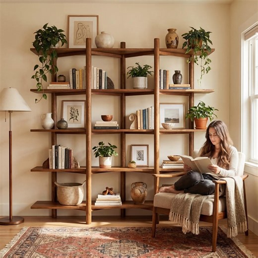 5 Tier Wooden Bookshelf, Modern Rustic Library Display Shelf DL1010ZZ - Etsy