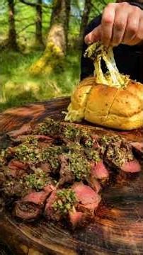 Cheesy Bread + Juicy Steak = Perfect Combo