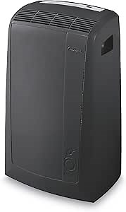 De'Longhi PACN285GN 3-in-1 Portable Air Conditioner, Dehumidifier & Fan + Remote Control & Wheels, 600 sq ft, Large Room, 8500 (DOE) / 14000 BTU (ASHRAE), Dark Gray