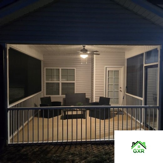 Green Exterior Remodeling refreshed this porch with a Renaissance screen system, Trex Select handrails on all sides, and a single storm door installed at the front right corner. #greenexteriorremodeling #gxr #renaissancepatioproducts #trexdeck #door #handrails #screenedin #outdoorliving #homerenovations #upgrade #install #transformation #custom #outside #backyard #fall #new #hot #nc #sc #northcarolina #southcarolina #charlotte #columbia #october | Green Exterior Remodeling LLC