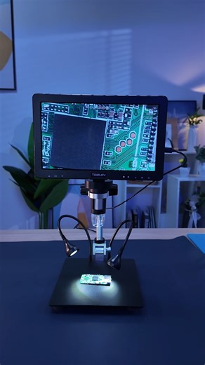 Meet the TOMLOV 1000x 10.1" LCD Digital Microscope (DM9 MAX). Great for circuit board, inspection, kids, hobbyists and professionals, the Tomlov scope allows you to work quickly and effectively at the microscopic level. Common uses include classroom exploration, stamp or coin analysis, micro soldering, identification, and much more. #Digitalmicroscope #Tomlovmicroscope #circuitboard #repair #restoration #electronics #soldering #quartz #watchmaking | Tomlov