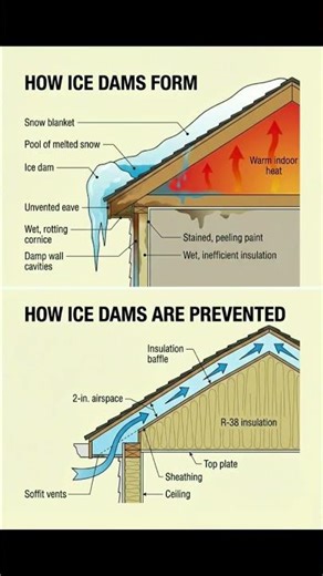 How ICE Dams are Formed and Prevented | Basic Knowledge for Civil Engineering | #Shorts