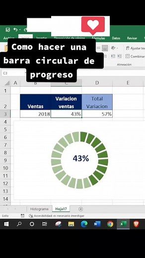 Cómo Crear una Barra de Progreso Circular en Excel