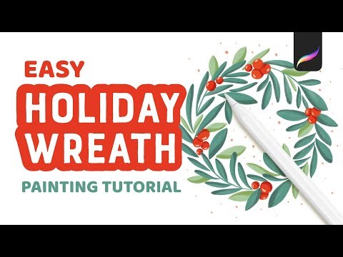 Holiday Wreath Painting in Procreate - Easy Tutorial!