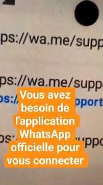 solution par email / vous avez besoin de l'application WhatsApp officielle pour vous connecter