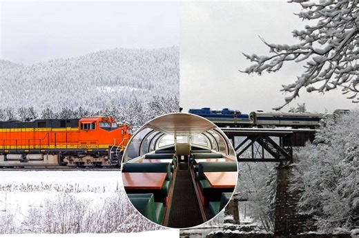 This 3-Hour Fairytale Winter Train Ride Through The Adirondacks Feels Like A Trip Through Switzerland — With S’mores, Fire Pits, And A 360° Glass Roof