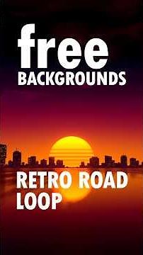 4K Retro Road Sunset loop Background