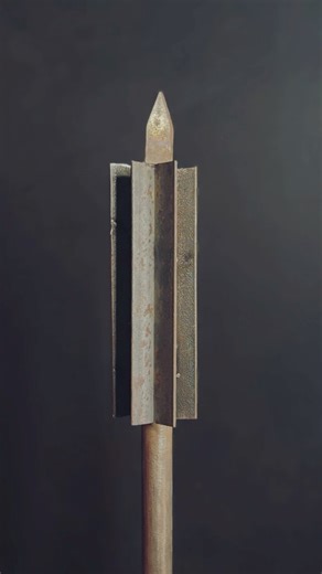 DIY Steel Spike Spear | Brutal Weapon Build from Scrap #survival #diy #medieval #shortvideo #viral