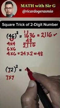 Square trick of 2-digit number #squaretricks #mathematics