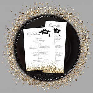 Graduation Dinner Menu, Printable Dinner Menu, Instant Download, Editable Text, Corjl #027-36M - Etsy