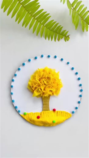 DIY Clay Tree Craft Using Tissue Paper