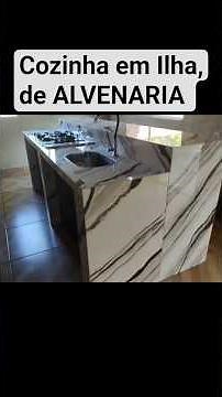 Como fazer pia com balcão de alvenaria revestido de porcelanato no centro, fazendo cozinha em Ilha