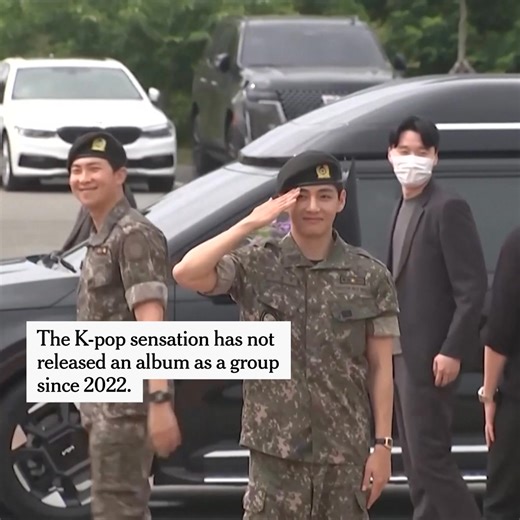 259K views · 7.5K reactions | RM and V of the K-pop boy band BTS emerged from a base in South Korea on Wednesday and gave fans a brief saxophone performance. Three other members of the group will finish their national service this month. https://nyti.ms/44bb6JN | The New York Times | Facebook