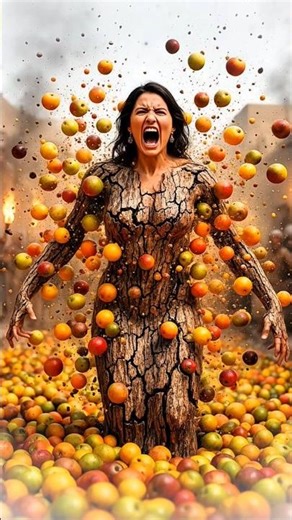 A cursed girl 🫣 eats a banyan fruit and turns into a tree 😭 #ai #fruit #tree #girl #ai #shorts