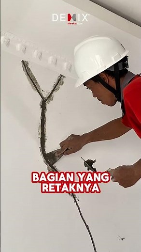 Perbaikan Dinding Retak pakai Demix B1 #rumahminimalis #interiordesign #diy