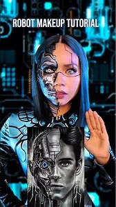Futuristic Robot-Makeup simulator Robot🤖 #mylinhmakeup #makeup #robot #hoatrang #futuristic