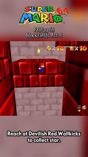 Super Mario 64 Friday: Blockfields Act 4 #DevilishRedWallkicks