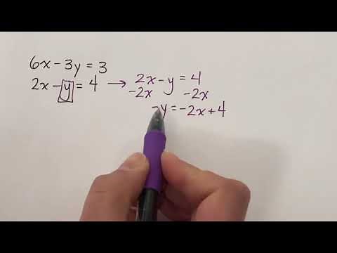 Systems of Equations Solve using Substitution Special Cases