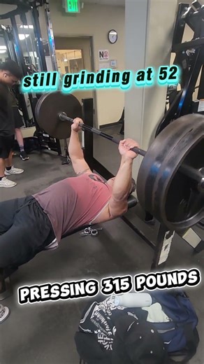 52 year old pressing 315 pounds. I know I need to go lower. Also want to get to 10 reps. #shorts